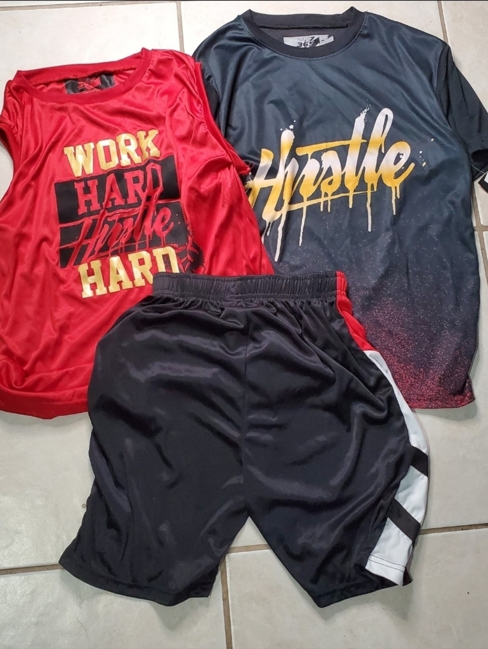 Hustle Boys shorts, t-shirt, tank set athletic gear sz 10/12 NWT